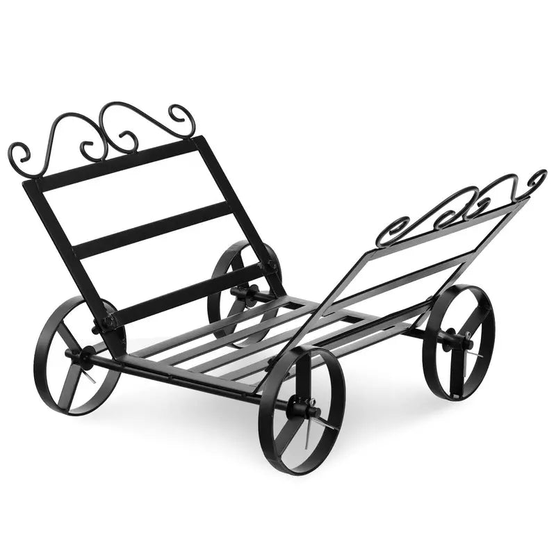 20-Inch Decorative Firewood Rack with Wheels for Indoor or Outdoor Use