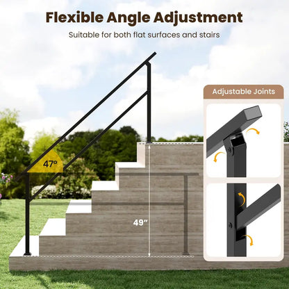 Adjustable Metal Handrail for Staircases with 06 Steps