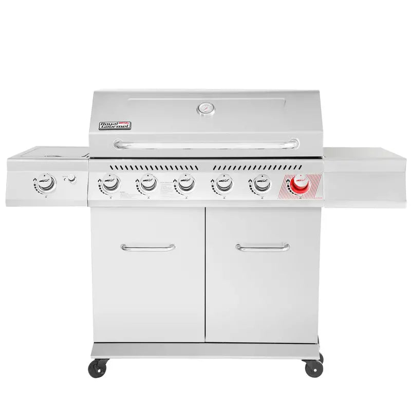 Premium 6-Burner Stainless Steel Propane Grill  74,000 BTU Outdoor BBQ with Sear & Side Burners