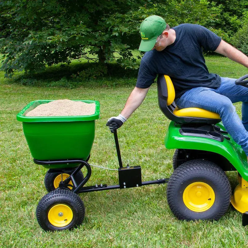 John Deere 175-Pound Tow-Behind Broadcast Spreader for Lawn and Garden Use