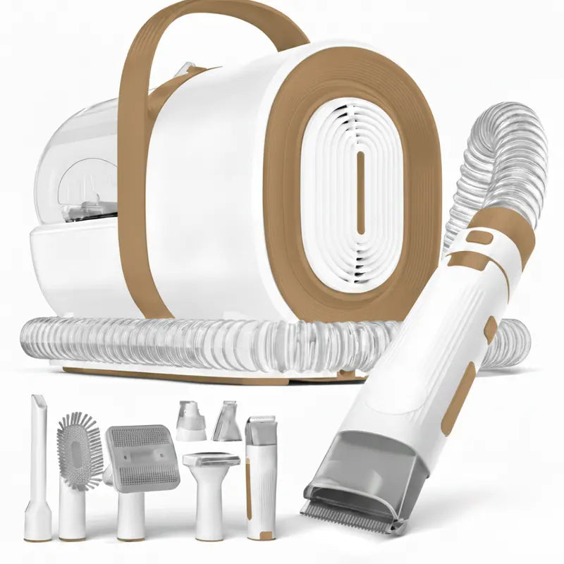 All-in-One Grooming Vacuum Kit Featuring Clippers, Nail Grinder, and Hair Removal Tools