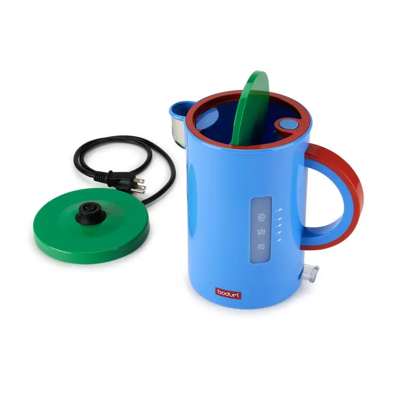 Bodum Electric Kettle  Ceramic-Coated, Blue Accented Design