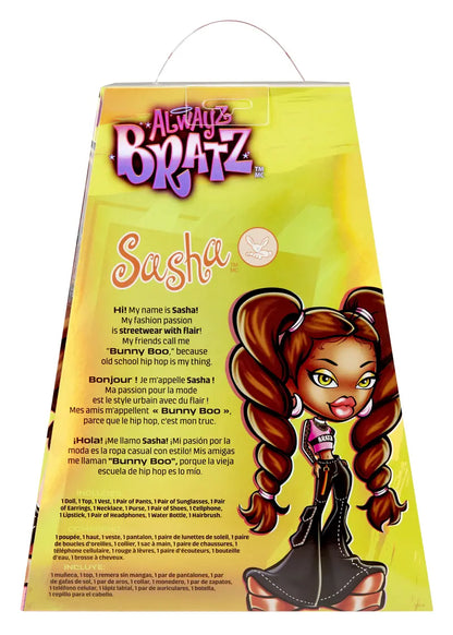 Bratz Alwayz Sasha Fashion Doll with 10 Accessories & Poster  Multicolor