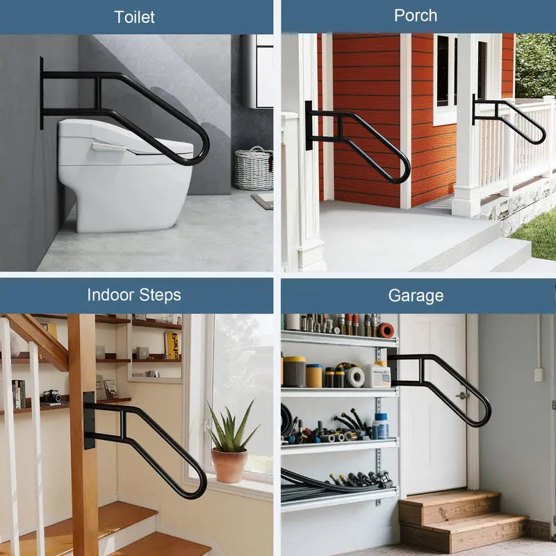 Non-Slip Wall-Mount Stair Handrail  Supportive Grab Bar for Seniors, Children & Expectant Mothers