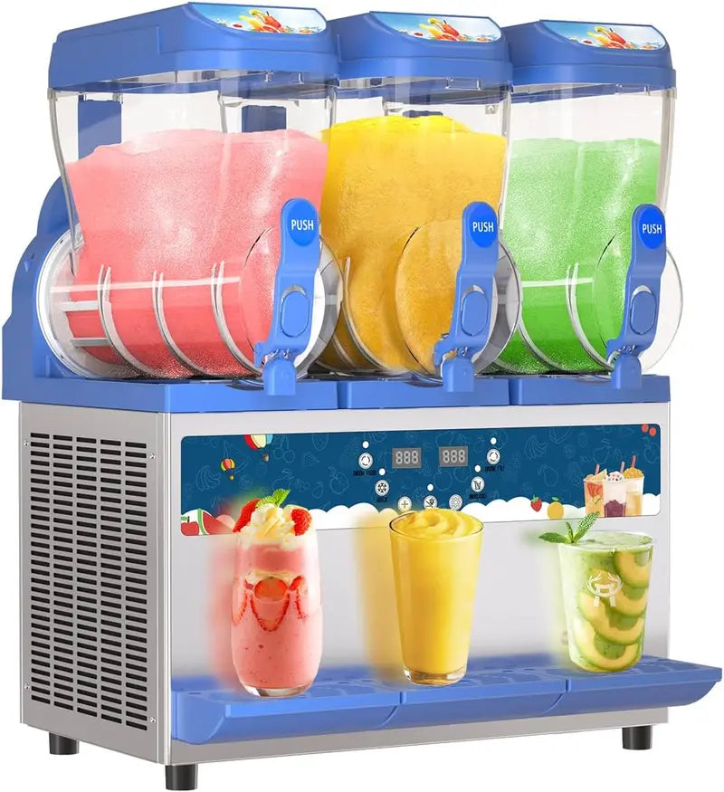 Commercial-Grade Slush Machine  30L Dual Tanks, 1000W, 304 Stainless Steel, Ideal for Bars & Cafés