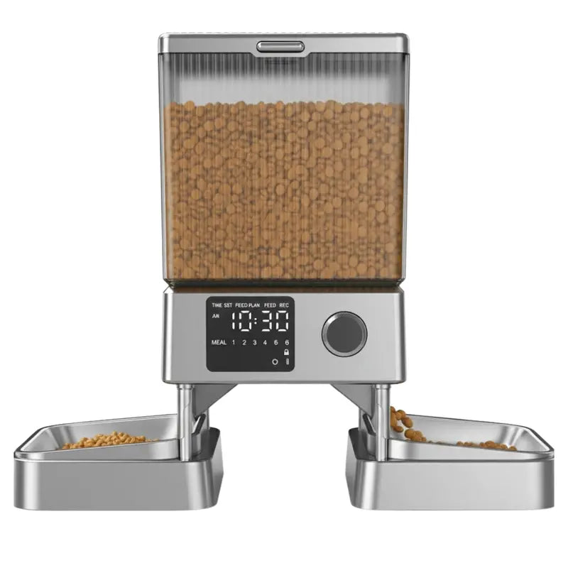 Dual-Bowl Smart Feeder with 5-Liter Airtight Dry Food Storage Container