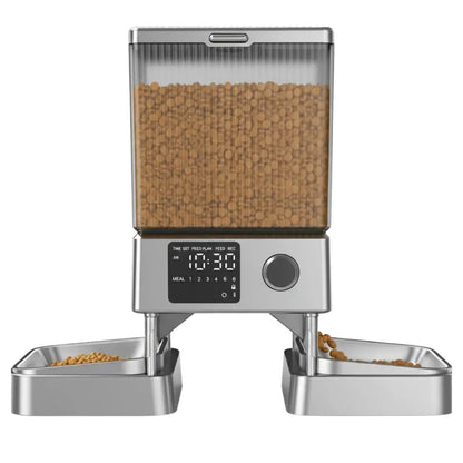 Dual-Bowl Smart Feeder with 5-Liter Airtight Dry Food Storage Container