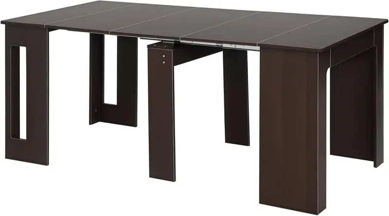 White Expandable Dining Table  Space-Smart Extendable Design Seats Up to Six People