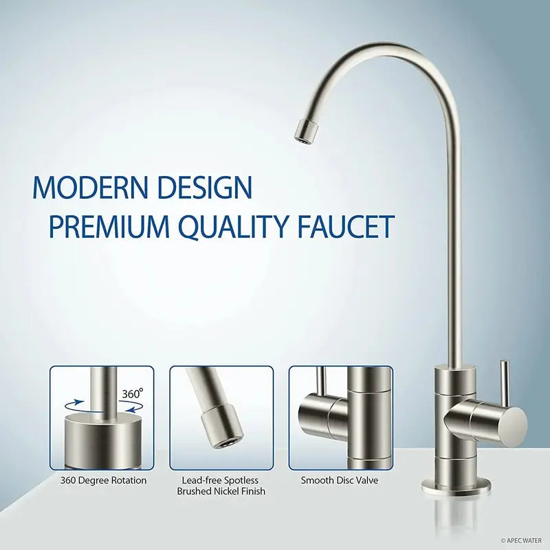 APEC Water 5-Stage Reverse Osmosis System  Removes 99% Impurities, USA-Made, WQA Certified, Includes Lead-Free Faucet