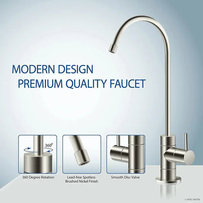 APEC Water 5-Stage Reverse Osmosis System  Removes 99% Impurities, USA-Made, WQA Certified, Includes Lead-Free Faucet