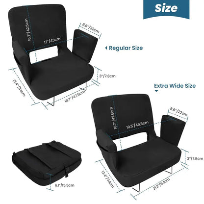 TOPSKY Stadium Seat with Back Support, 18.7″ Wide, Reclining, Padded, Waterproof, Portable
