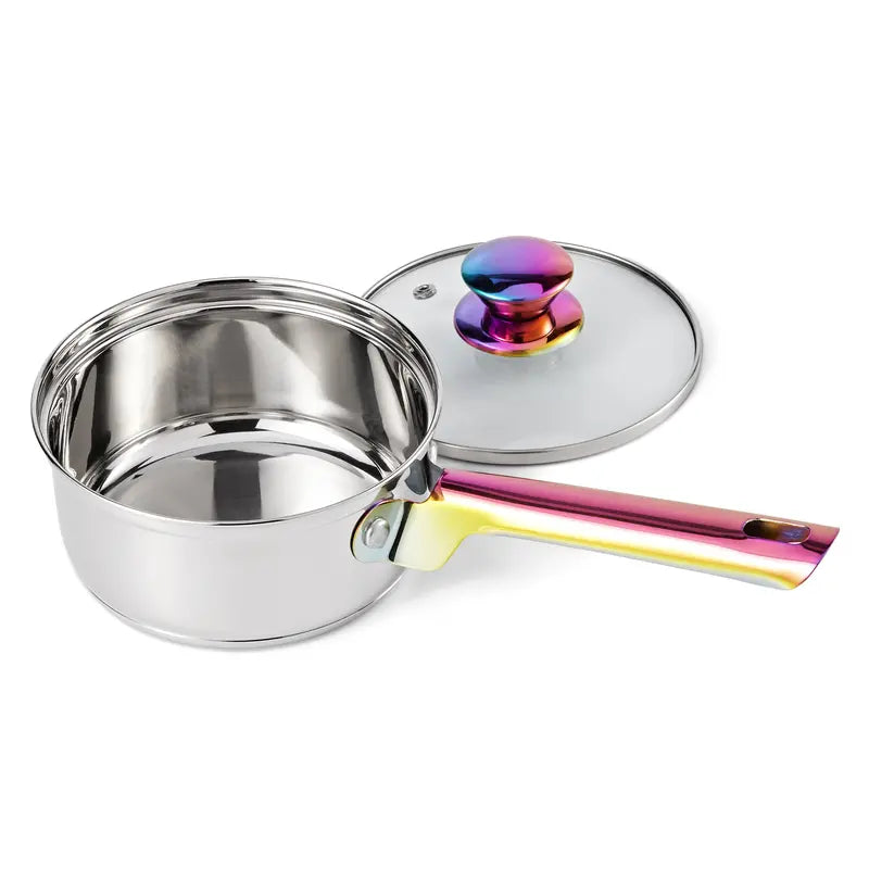 Mainstays Iridescent Stainless Steel 20-Piece Cookware Set, with Kitchen Utensils and Tools