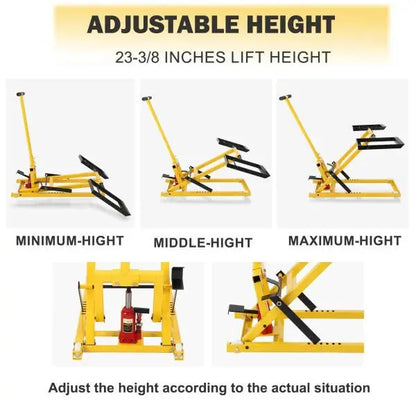 Heavy-Duty Hydraulic Lawn Mower Lift  26-Inch Platform, 500-LB Capacity, Steel-Built for Riding Mowers & ATVs