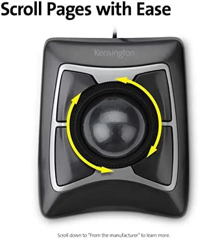 Kensington Expert Trackball Mouse K64325, Black Silver, 5.25x5x2.5 Inches