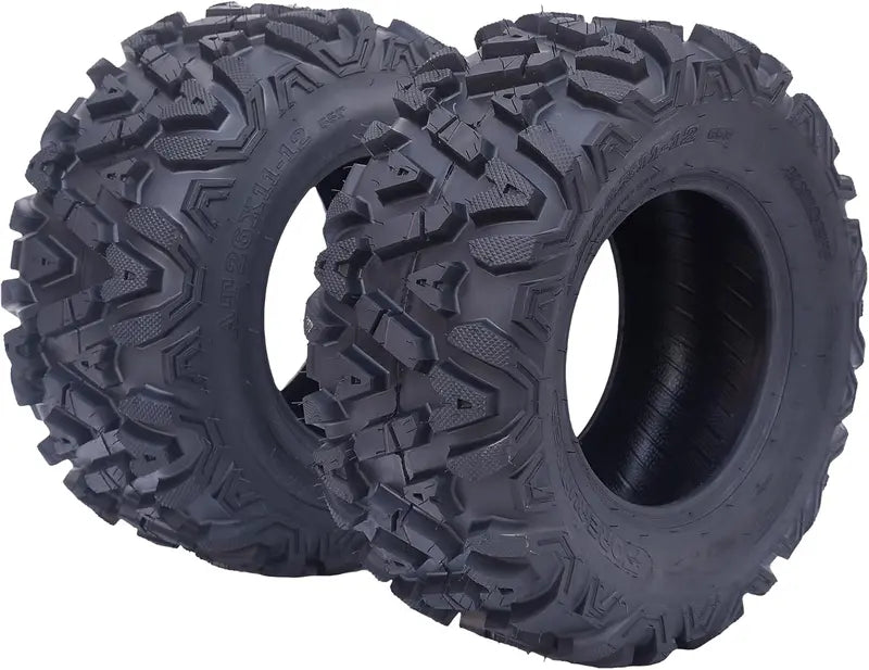 Set of 2 All-Terrain ATV Tires  26¡Á12-12, 6-Ply Rating, Black