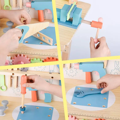 Wooden Kids’ Tool Workbench  Hands-On Construction Play Table with Integrated Tool Set