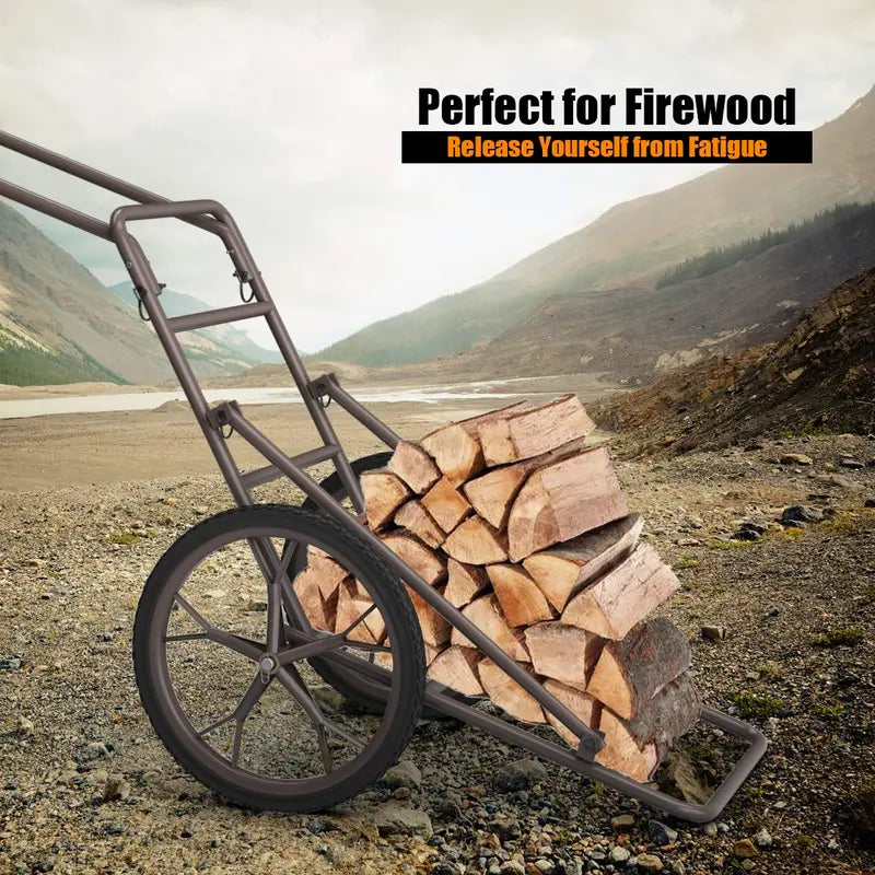 Heavy-Duty Folding Deer Hauler Cart — 500 LB Utility Dolly for Hunting Gear