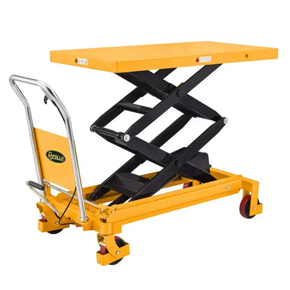 Heavy-Duty Hydraulic Lift Table Cart  770 lb Capacity, Dual-Scissor Design, 51″ Max Height with Safety Guard & Swivel Casters