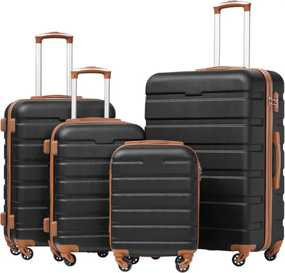 Coolife 3-Piece Lightweight Spinner Luggage Set  Hardshell Suitcases with TSA Locks