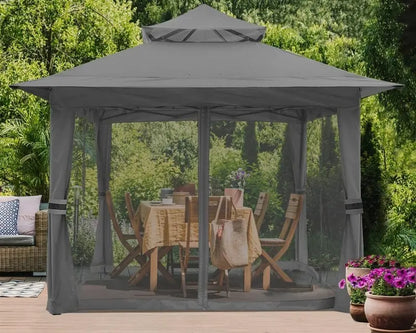 13×13 Pop-Up Outdoor Gazebo with Mosquito Netting & Canopy Shelter