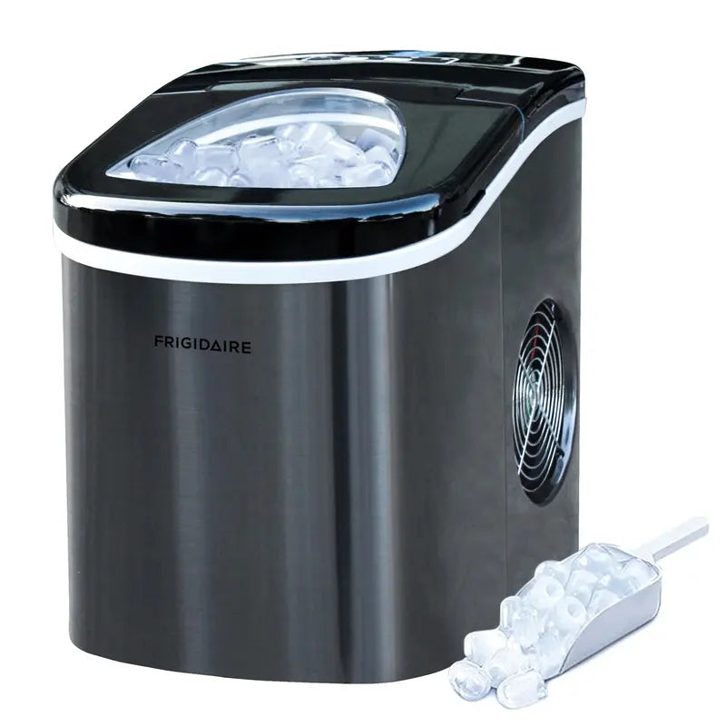 Frigidaire Stainless Steel Portable Ice Maker, 26 Lbs Daily, Countertop Design, Fast Ice Production