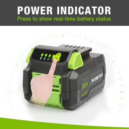 WORKPRO 20V 4.0Ah Lithium-Ion Battery  High-Capacity Power Pack for Cordless Tools