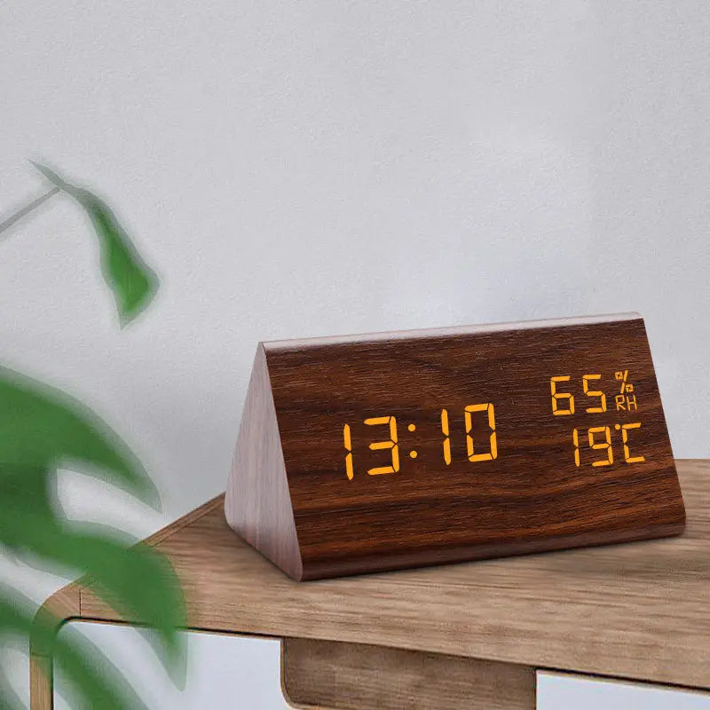 Digital LED Alarm Clock with Room Temperature Readout & Dual Alarms