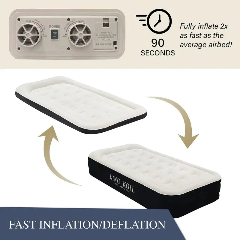 King Koil Luxury Air Mattress  Built-in High-Speed Pump, Premium Comfort for Guests or Travel