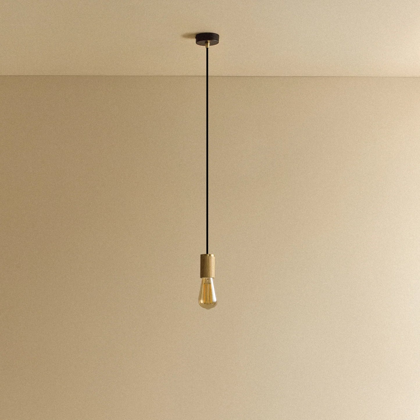 Squirrel Cage Pendant Light in Oak