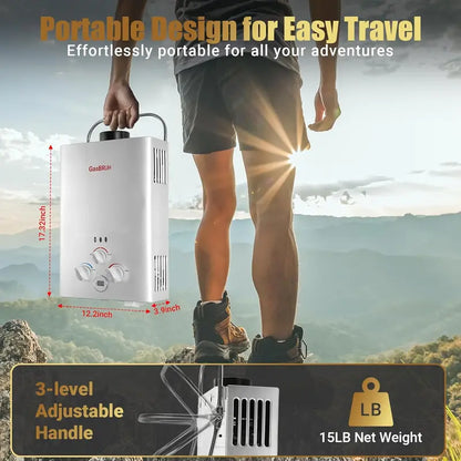 Portable 1.58 GPM Propane Tankless Water Heater  Outdoor/RV/Camping Unit with Overheat Protection