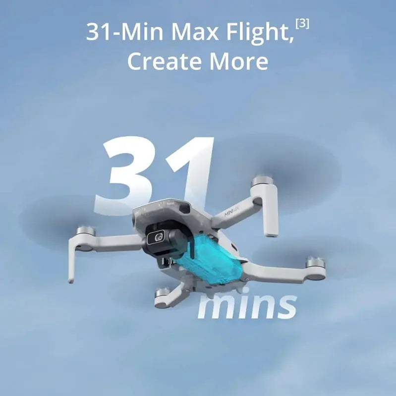 DJI Mini 4K Drone for Adults — Ultra-Compact 4K UHD Camera, 3-Axis Gimbal, 10 km Transmission, 31-Min Flight Time