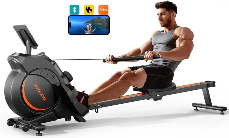YOSUDA Magnetic/Water-Resistance Rowing Machine  App-Connected & Bluetooth Enabled