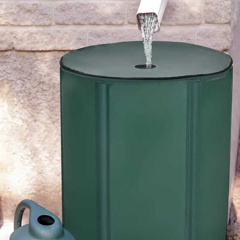 Collapsible Rain Barrel  Portable, Space-Saving Water Collection Tank for Gardens