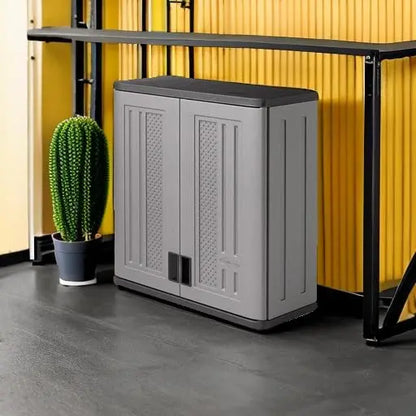 Platinum-Gold Resin Wall-Mount Garage Cabinet  4-Cubic-Foot Single-Tier Storage with Space-Saving Design