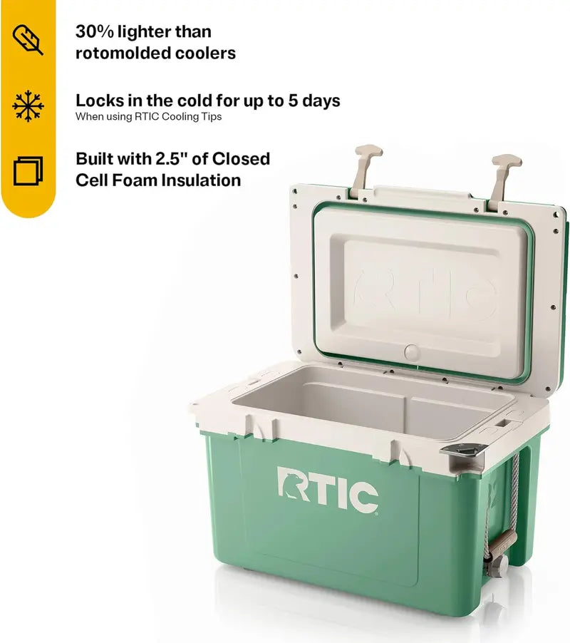 RTIC Ultra-Light 32 Quart Hard Cooler, 30% Lighter, Perfect for Camping, Beach, Fishing, BBQ