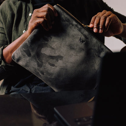 Suede Flight Pouch - Storm Grey