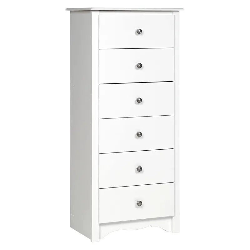 White 6-Drawer Chest of Drawers  Contemporary Bedroom Storage Solution