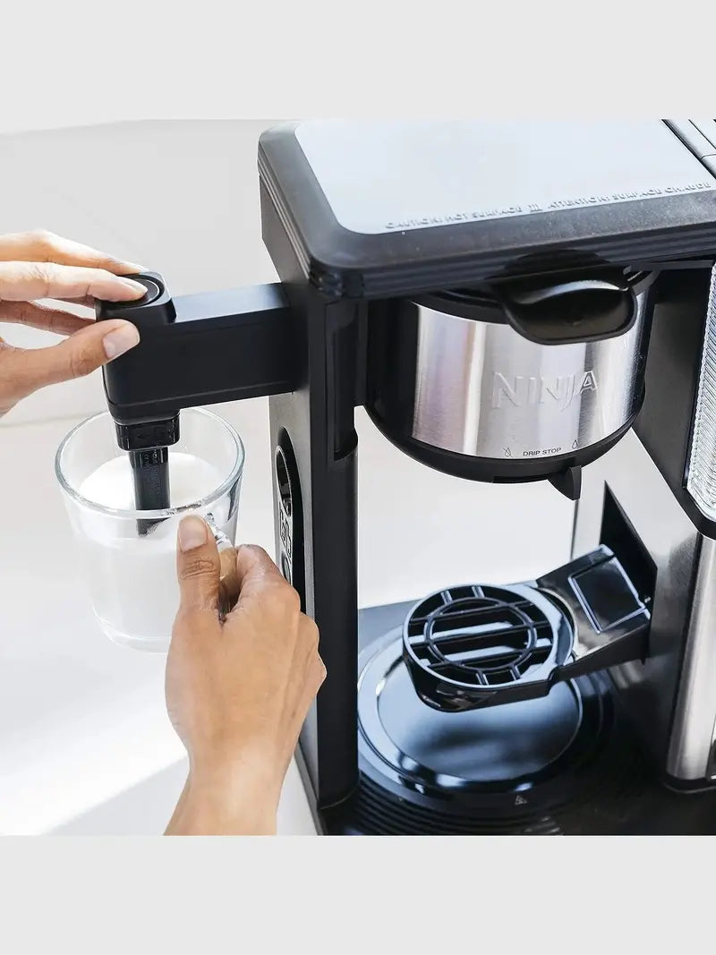 Ninja CM401 10-Cup Coffee Maker  4-Brew Style Machine with Frother, Glass Carafe, and Built-in Reservoir