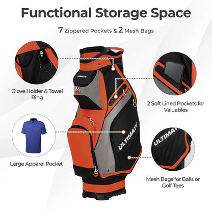 Lightweight 14-Way Golf Cart Bag with Full-Top Organizer Compartments