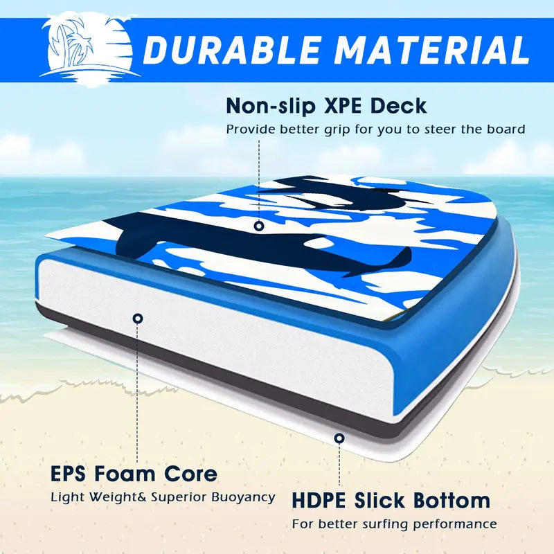 Lightweight Bodyboard Featuring EPS Core, XPE Deck, and HDPE Slick Bottom