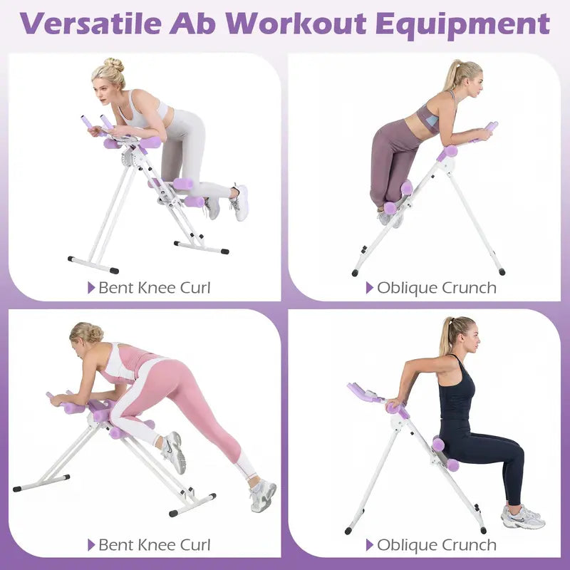 Foldable Ab Trainer with 6 Adjustable Angles and Digital LCD Feedback