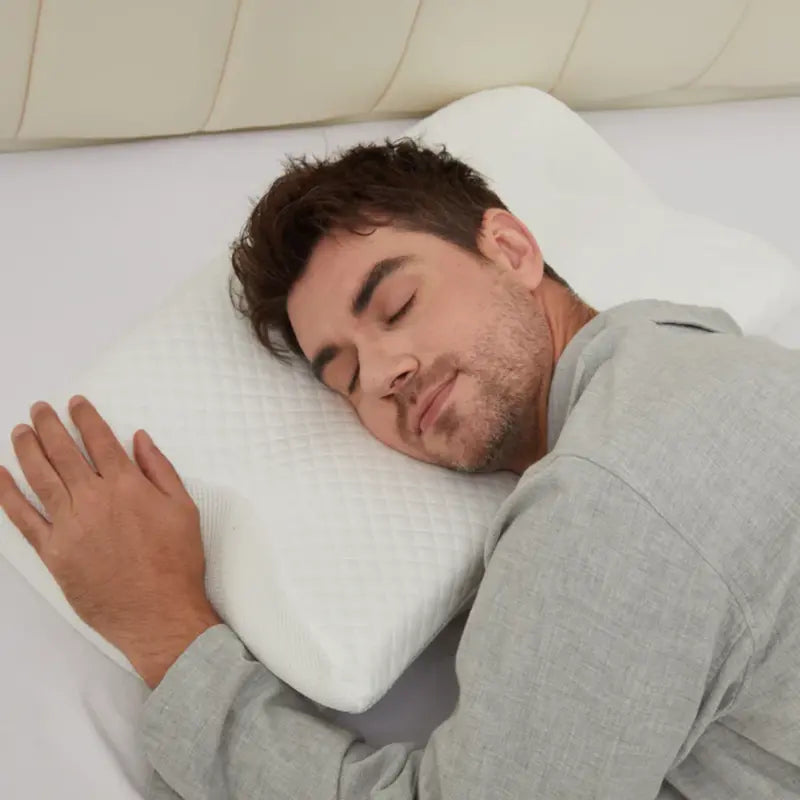 ApneaEase Ergonomic Memory Foam Pillow  Contoured Support for Snoring Reduction and Restorative Sleep