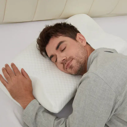 ApneaEase Ergonomic Memory Foam Pillow  Contoured Support for Snoring Reduction and Restorative Sleep
