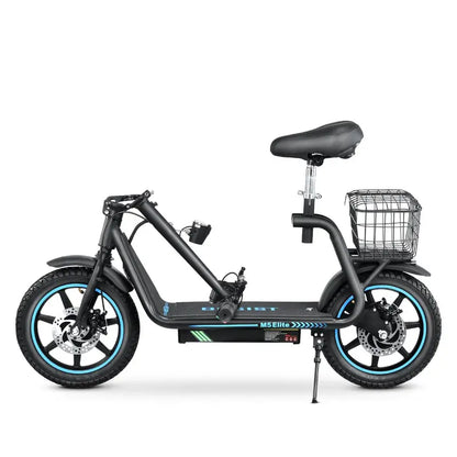 BOGIST M5 Elite Electric Scooter for Adults  500W (800W Peak) Motor, 25 MPH Top Speed, 45 KM Range, Integrated Seat & Basket, Blue