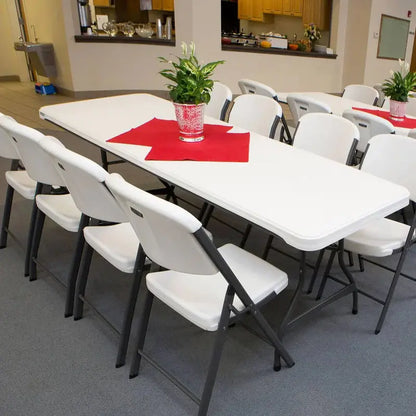 Lifetime Commercial-Grade 8-Foot Stacking Folding Table  Heavy-Duty Polyethylene Top