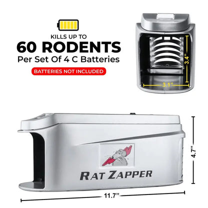Teal Elite Electric Mouse Trap  Silver Rodent Zapper, LED Alert Light, Modern Indoor Pest Control (RZ100-B)