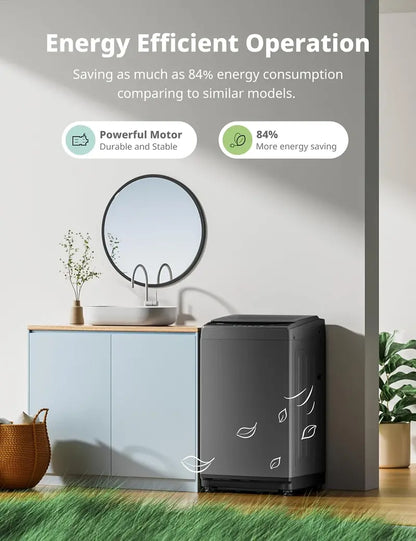 Comfee 0.9 cu.ft Fully Automatic Portable Washing Machine  LED-Controlled Compact Washer with Dual Drums and Space-Saving Design