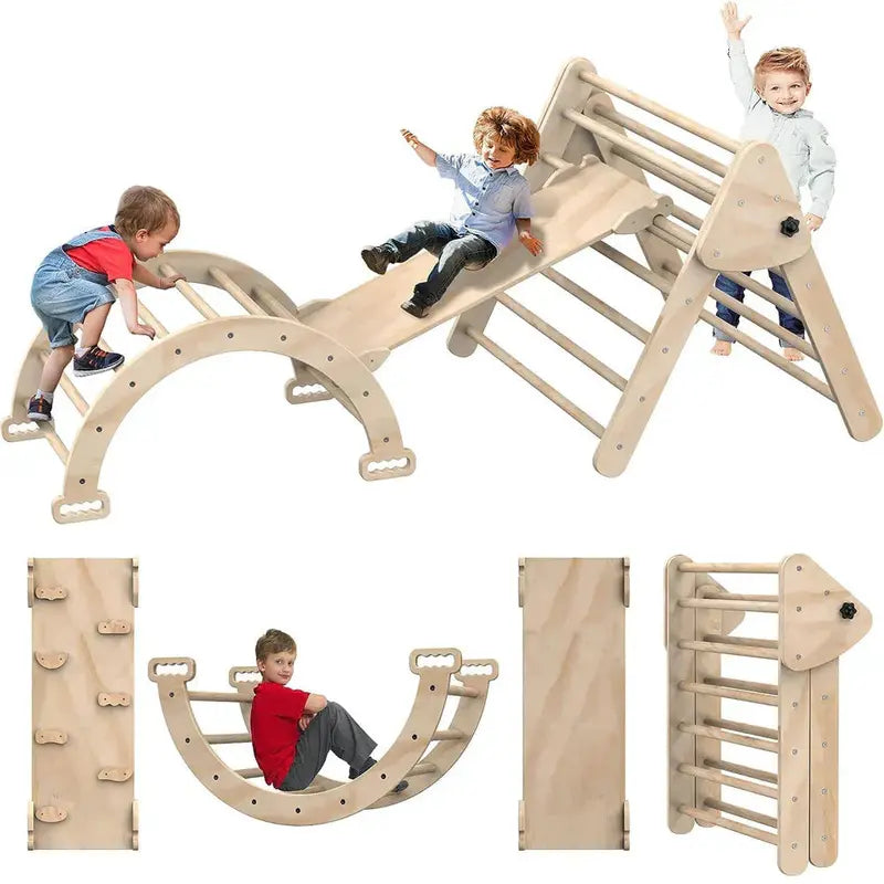 Montessori Wooden Triangle Climber  Multi-Age Developmental Play Equipment