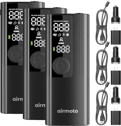 Dual-Pack Portable Tire Inflator Kit  Cordless Air Compressor with Power Bank Functionality