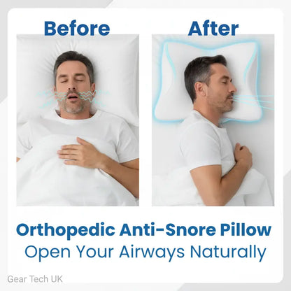 ApneaEase Ergonomic Memory Foam Pillow  Contoured Support for Snoring Reduction and Restorative Sleep